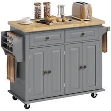 HOMCOM Rolling Kitchen Island