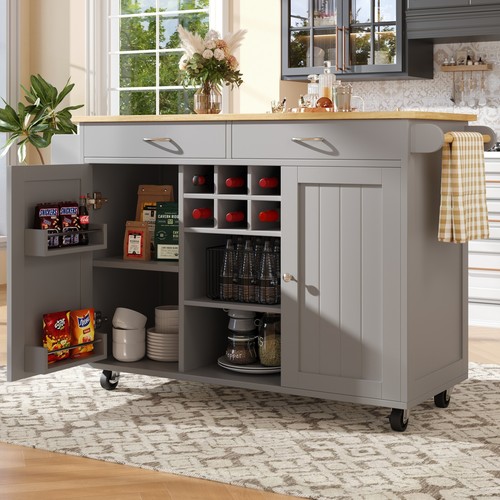 Kitchen island wheels - on,