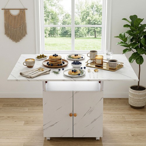 White marble effect kitchen - effect,
