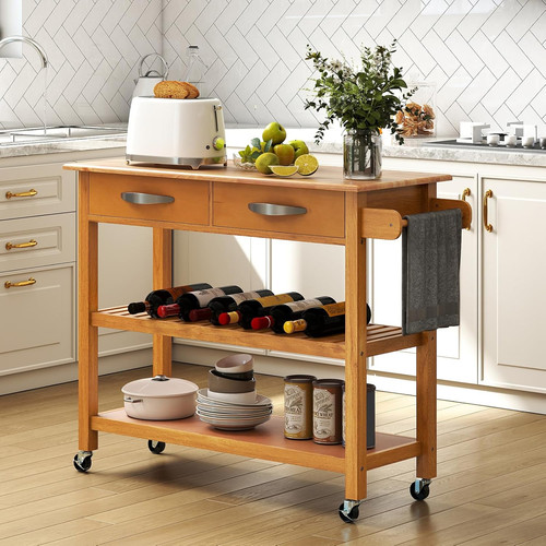 Kitchen island wheels - on,