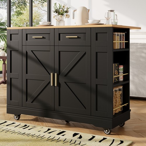 Rolling kitchen island - kitchen,